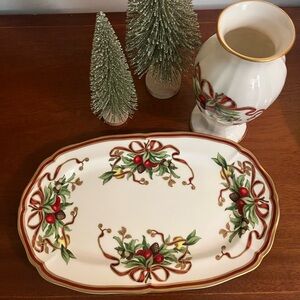 Tiffany & Co. Christmas Vase And Platter